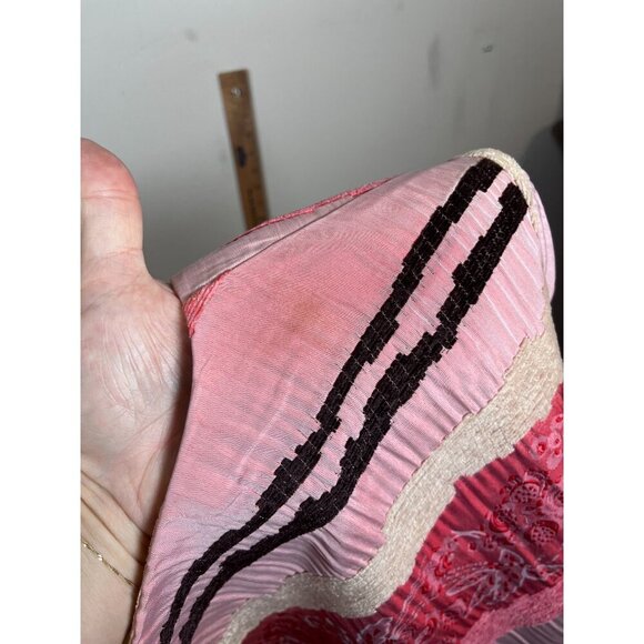 K Studio Textured Jacket 14 Pink Striped Floral Embroidery Resort Classic Preppy - Picture 15 of 15